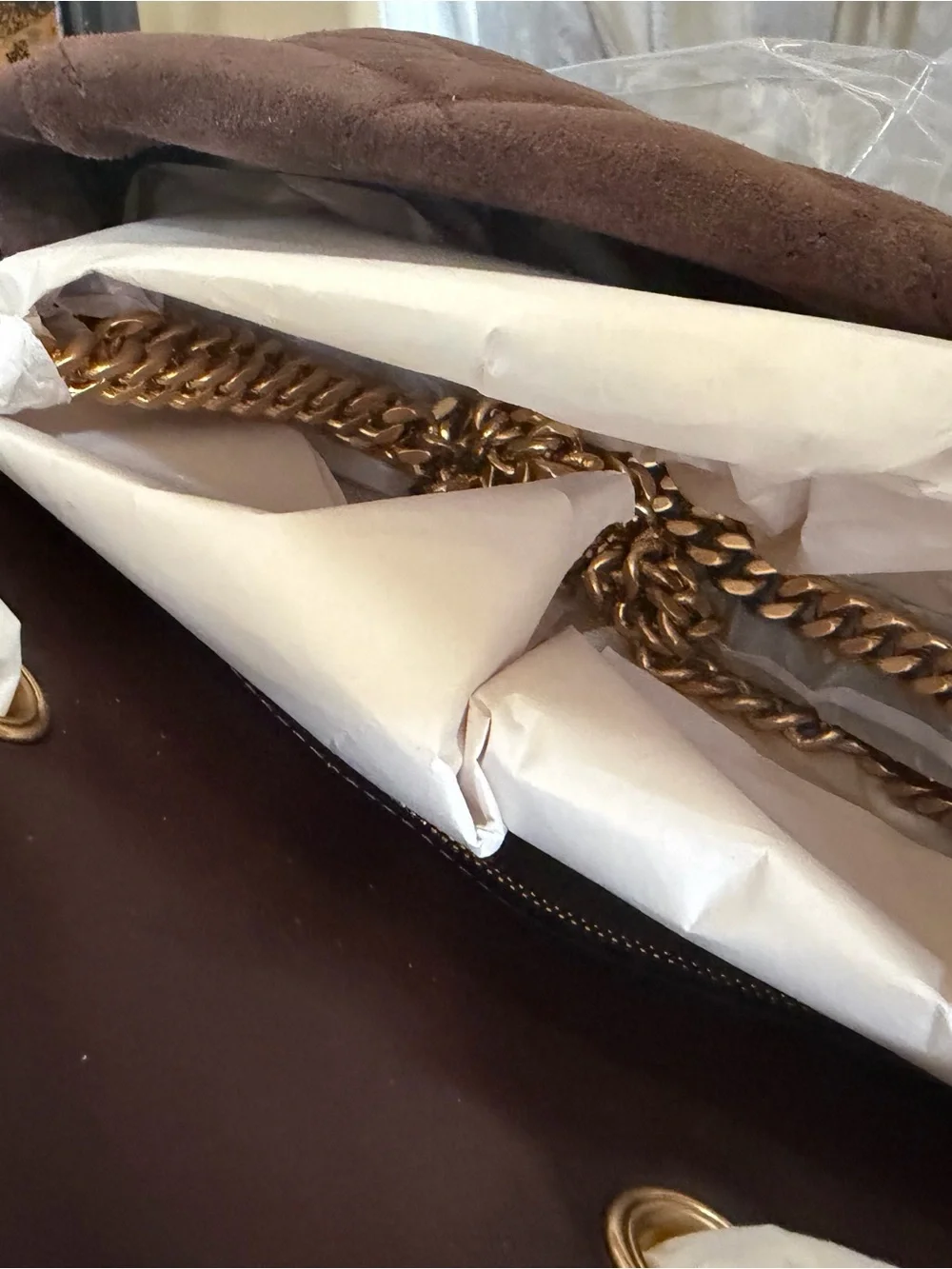 Tory Burch quilted suede